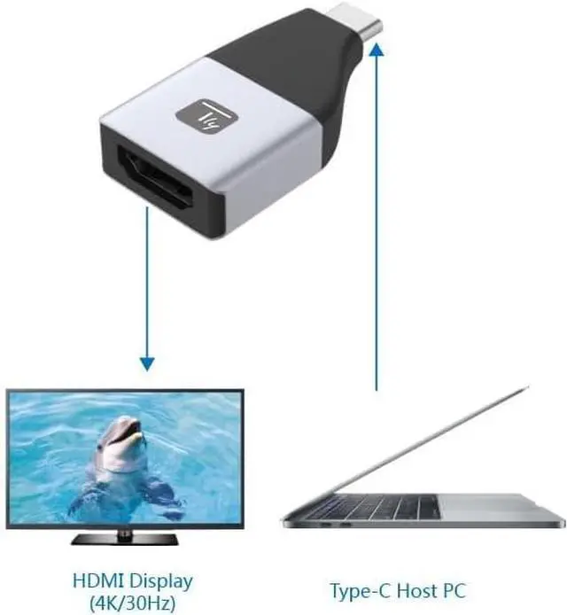Alt view image 2 of 2 - Techly 362428 USB-C to HDMI Adapter 4Kx2K@30Hz Black/Silver