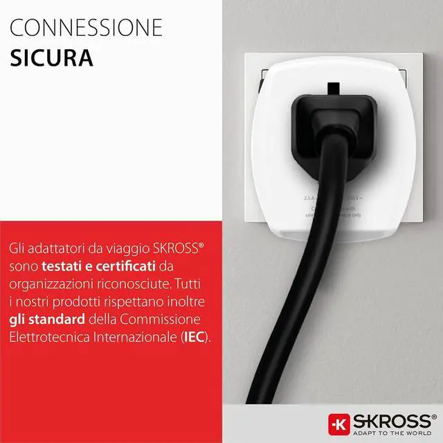 Alt view image 6 of 7 - SKROSS Universal Travel Plug with USB and USB C, 1.302962, White