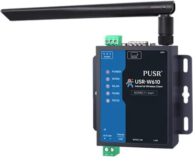 Alt view image 6 of 6 - (Qualcomm Version USR-W610Serial RS485 RS232 to Wi·Fi Modbus Gateway Dual-Port Ethernet Converter