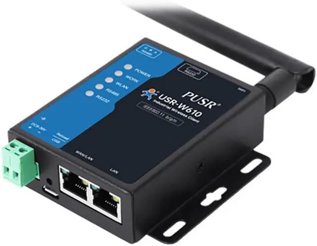 Alt view image 4 of 6 - (Qualcomm Version USR-W610Serial RS485 RS232 to Wi·Fi Modbus Gateway Dual-Port Ethernet Converter