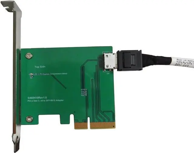 Alt view image 4 of 6 - Micro SATA Cables PCIe Gen 3/4 Lane to Oculink SFF-8612 Adapter
