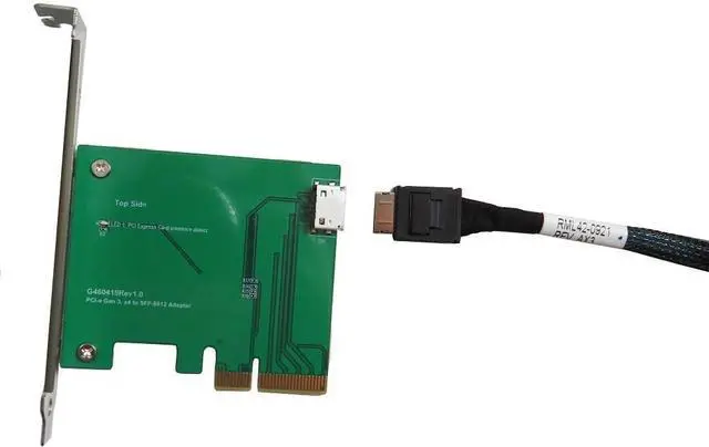 Alt view image 5 of 6 - Micro SATA Cables PCIe Gen 3/4 Lane to Oculink SFF-8612 Adapter