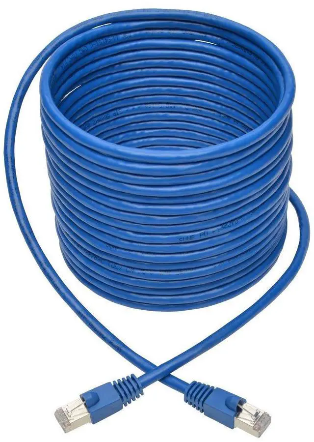 Alt view image 2 of 5 - Tripp Lite Cat6a 10G Ethernet Cable, Snagless Molded STP Network Patch Cable (RJ45 M/M), Blue, 25 Feet / 7.6 Meters, Manufacturer's Warranty (N262-025-BL)