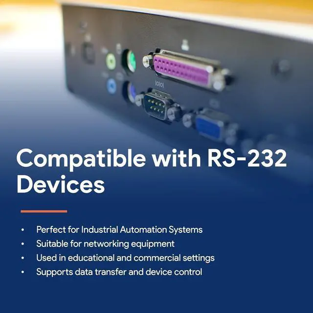 Alt view image 4 of 6 - 100 Foot DB9 Male to Female RS232 Extension Serial Cable - 28 AWG Shielded