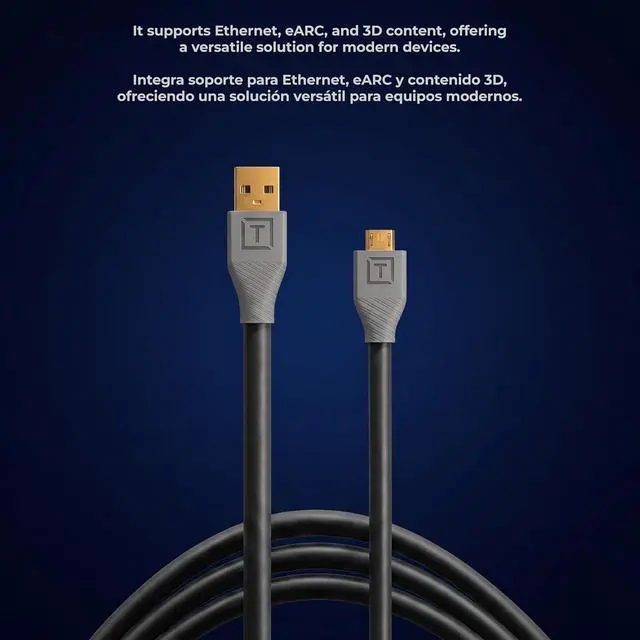 Alt view image 7 of 7 - Tether Tools TetherPro HDMI Mini to HDMI 2.0, 10' (3m), Black
