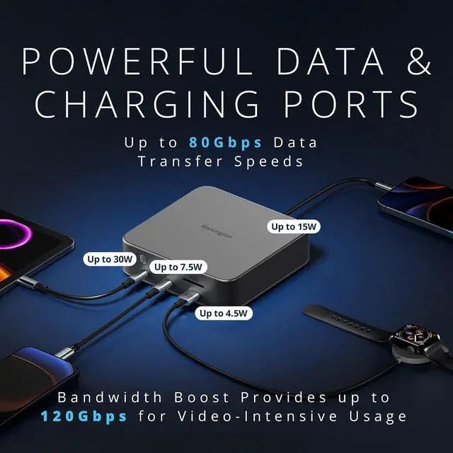 Alt view image 4 of 7 - Kensington SD5010T5 Thunderbolt 5 Docking Station with 140W PD, Up to Three 4K 60Hz Displays, 13 Ports, 2 x HDMI, 2 x TB5, SD & Micro SD 4.0 Slots, 2.5Gbps Ethernet (K35231NA)
