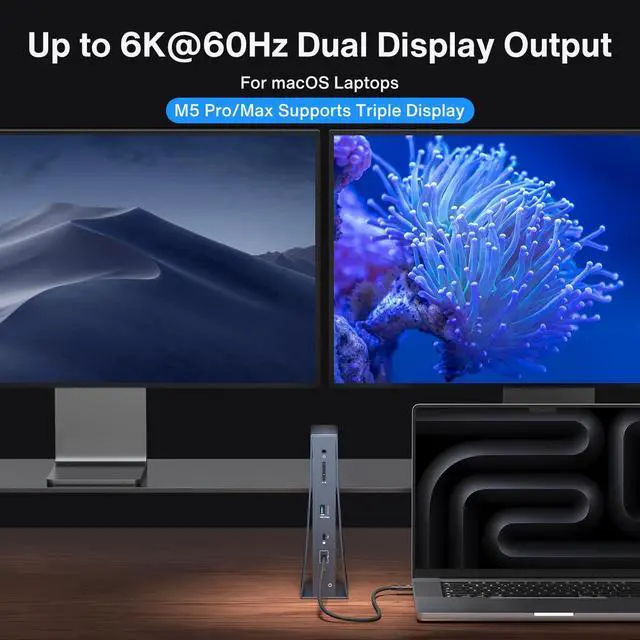 Alt view image 6 of 7 - iVANKY Intel Certified Thunderbolt 5 Dock Upgrade FusionDock Pro 3 Docking Station with 11-Port 180W Power, Single 8K, Dual 6K@60Hz for MacBook Pro/Max Series, Dual 8K@60Hz for Window, 120Gbps, 2.5GbE