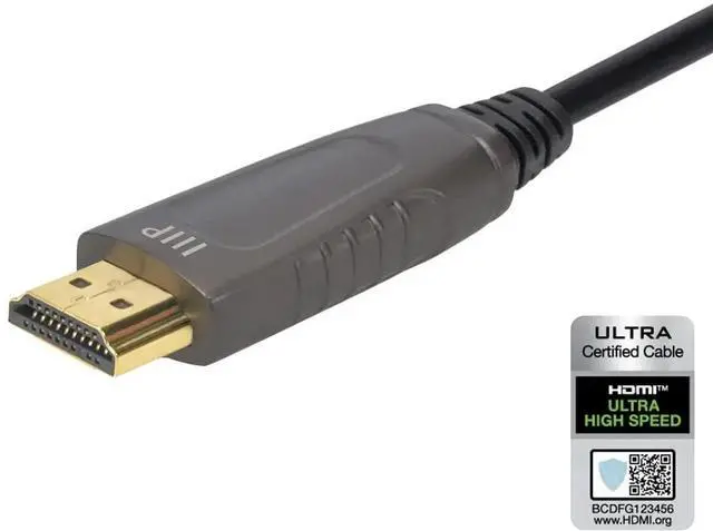 Alt view image 3 of 6 - Monoprice 8K Ultra High Speed Fiber Optic Certified HDMI Cable - HDMI 2.1, 8K@60Hz, 4K@120Hz, 48Gbps, HDR, VRR, Active Optical Cable (AOC), CMP Plenum Rated, 49ft, Black