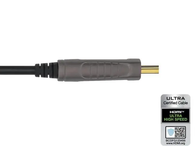 Alt view image 6 of 6 - Monoprice 8K Ultra High Speed Fiber Optic Certified HDMI Cable - HDMI 2.1, 8K@60Hz, 4K@120Hz, 48Gbps, HDR, VRR, Active Optical Cable (AOC), CMP Plenum Rated, 49ft, Black