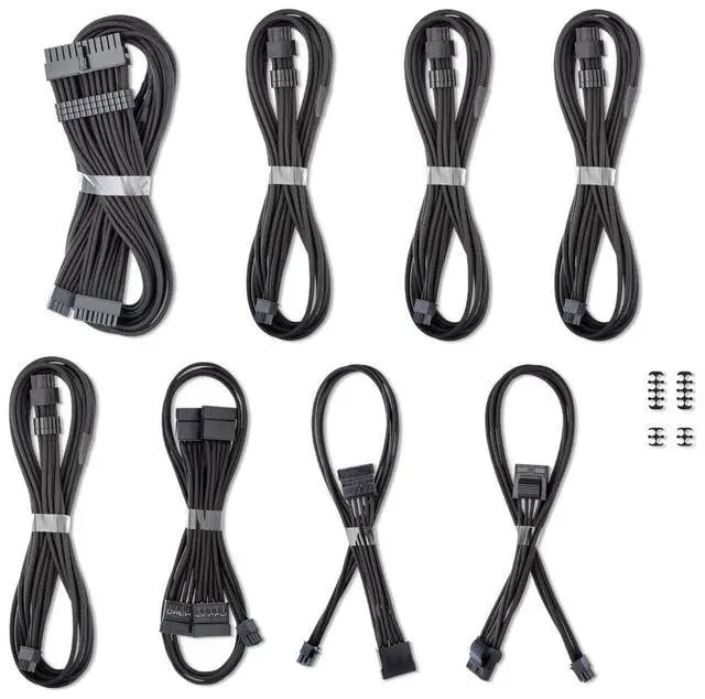 Alt view image 3 of 3 - CableMod C-Series Pro ModFlex Sleeved Cable Kit for Corsair Type 5 RMX Shift (Black)