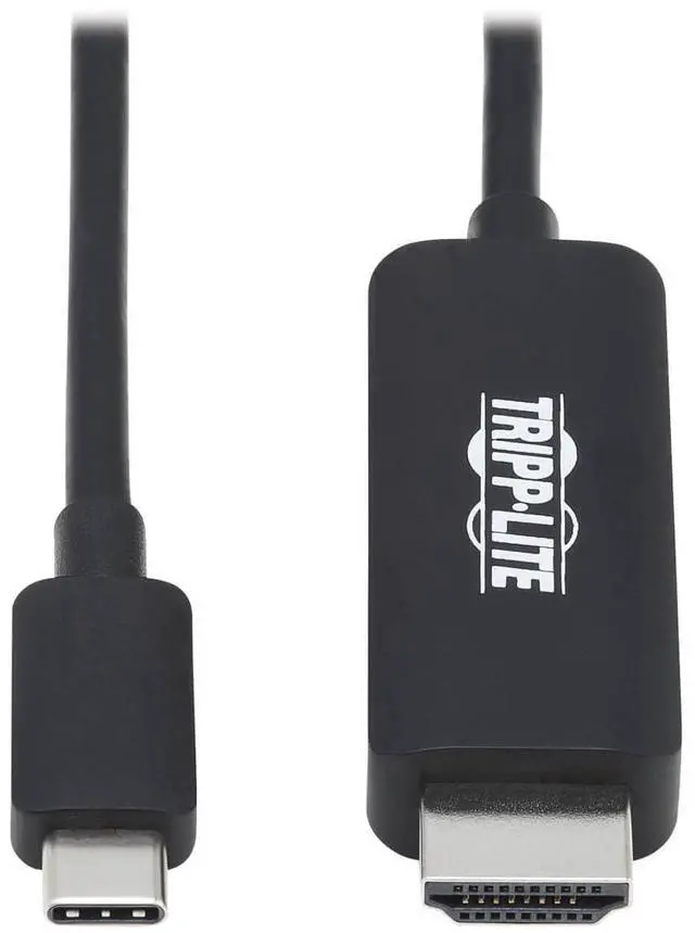 Main image of Tripp Lite USB C to HDMI Cable, Thunderbolt 3 Compatible Adapter Cable, USB-C and HDMI 4K, 4:4:4, Black, M/M, 6 ft. (U444-006-HBE)