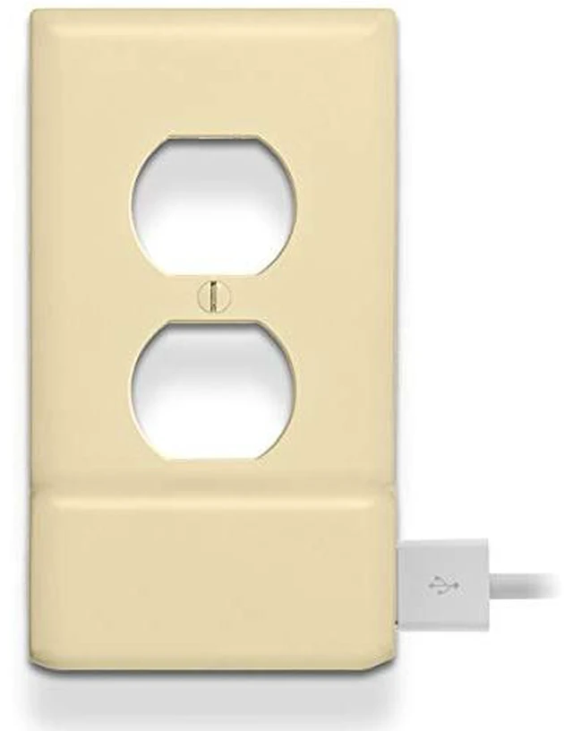 Main image of SnapPower USB Charger Outlet Wall Plate Cover - No Batteries Or Wires - Installs In Seconds - (Duplex, Ivory) (5 Pack)