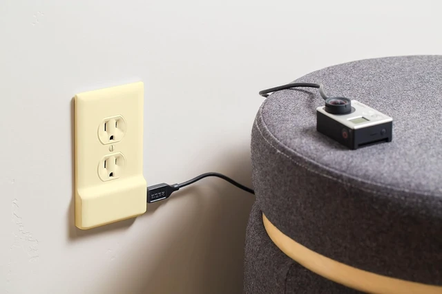 Alt view image 2 of 5 - SnapPower USB Charger Outlet Wall Plate Cover - No Batteries Or Wires - Installs In Seconds - (Duplex, Ivory) (5 Pack)