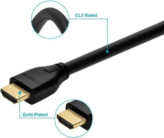 Alt view image 3 of 6 - Monoprice 8K Certified Ultra High Speed HDMI Cable - 8K60Hz 4K120Hz 48Gbps HDR VRR CL3 Rated 25ft Black