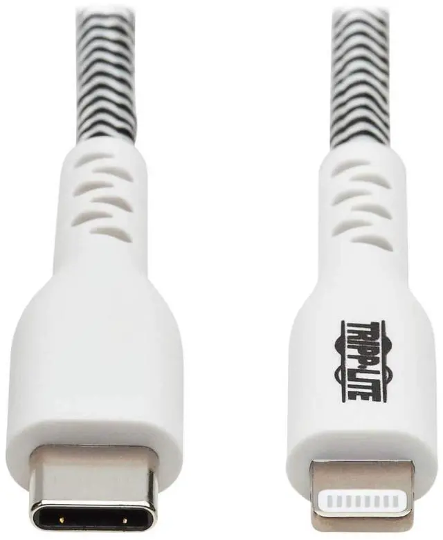 Main image of TRIPP LITE Apple MFI Certified Cable, Lightning to USB-C Sync Charge Cord, Heavy-Duty Aramid Fiber, 3 ft. (M102-003-HD)