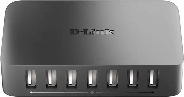 Main image of D-Link USB Hub 7 Multi Port USB 2.0 Fast Charge 2.4A Compact Design 5V/3A Power Adapter Portable (DUB-H7)