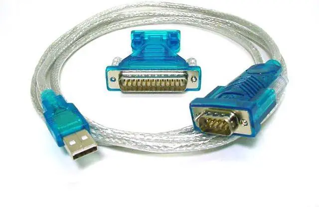 Alt view image 7 of 7 - Monoprice USB 2.0 to RS-232 DB-9 Male and DB-25 Male Serial Converter Cable, 1Mbps Data Transfer Rate, 70 Inch
