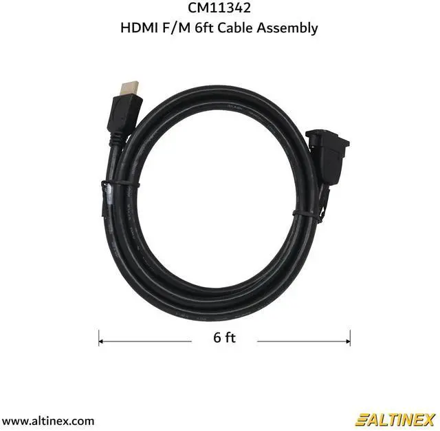 Alt view image 2 of 5 - ALTINEX HDMI F/M 6FT Cable Assembly