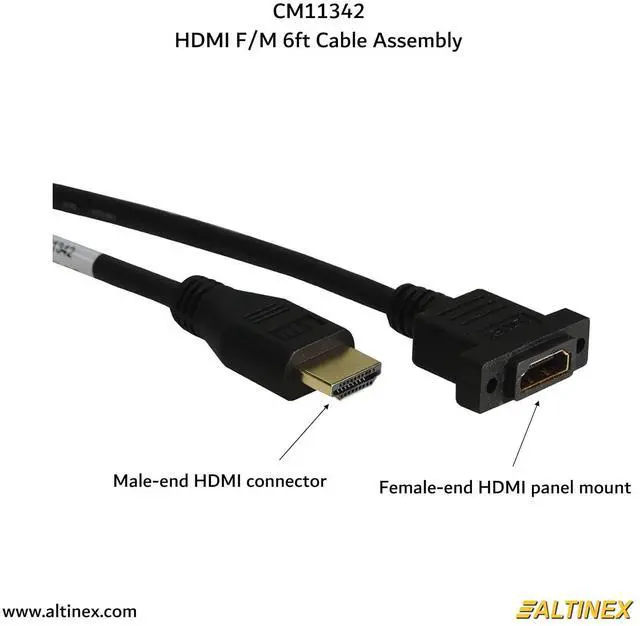 Alt view image 3 of 5 - ALTINEX HDMI F/M 6FT Cable Assembly