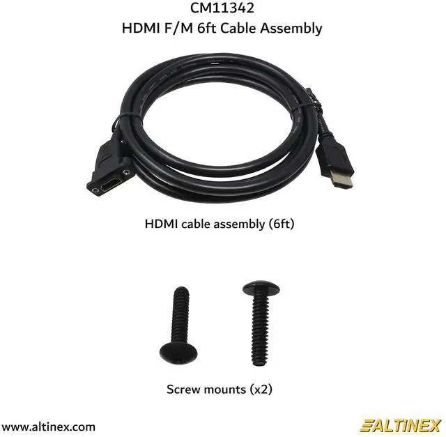 Alt view image 5 of 5 - ALTINEX HDMI F/M 6FT Cable Assembly
