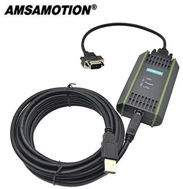 Alt view image 3 of 6 - AMSAMOTION USB-MPI Programming Cable for Siemens S7-200 300 400 Series 6ES7 972-0CB20-0XA0 PLC 0CB20 USB MPI/PPI/DP/PROFIBUS USB MPI PC-MPI Adapter