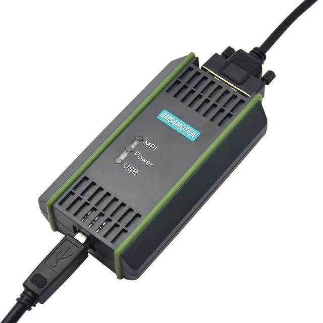 Alt view image 2 of 6 - AMSAMOTION USB-MPI Programming Cable for Siemens S7-200 300 400 Series 6ES7 972-0CB20-0XA0 PLC 0CB20 USB MPI/PPI/DP/PROFIBUS USB MPI PC-MPI Adapter