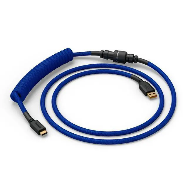Alt view image 2 of 6 - GLORIOUS Coiled USB-C Keyboard Cable Thick, Artisan Braided, Detachable for Mechanical Keyboards (Cobalt Blue)