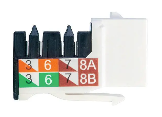 Alt view image 5 of 7 - Ideal Electrical 89-761WH CAT6 Keystone Modular Jacks, White, 10 Modular Jack Connectors for CAT6 22-24 AWG Conductors