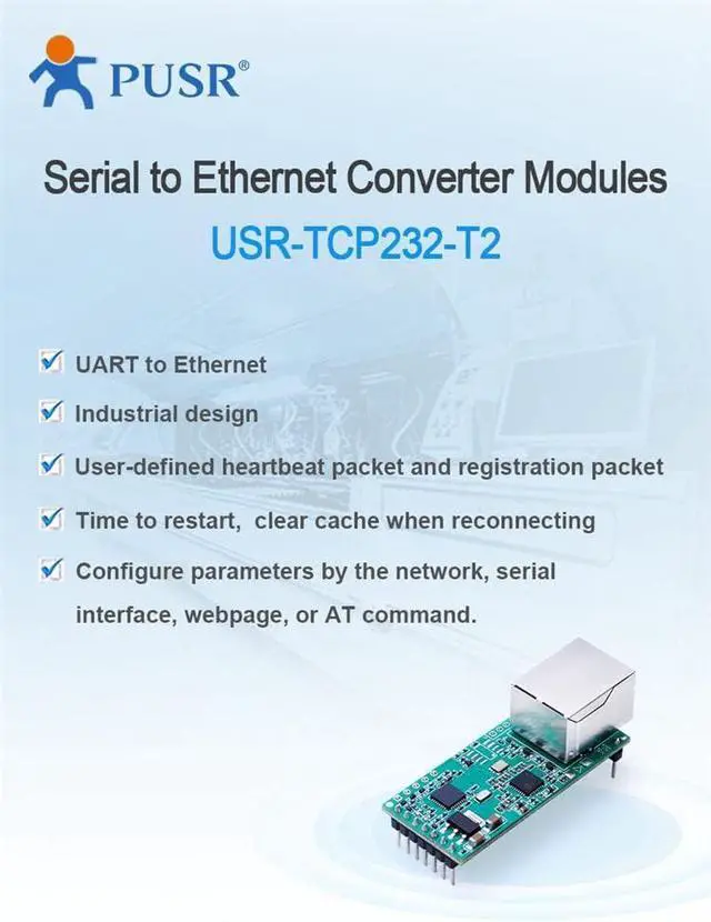 Alt view image 2 of 5 - (Price for 4 Pcs) Serial to RJ45 Module UART TTL to Ethernet TCPIP Converter Support DHCP and DNS USR-TCP232-T2