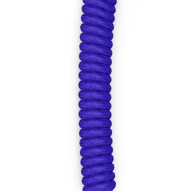 Alt view image 3 of 6 - GLORIOUS Coiled USB-C Keyboard Cable Thick, Artisan Braided, Detachable for Mechanical Keyboards (Cobalt Blue)