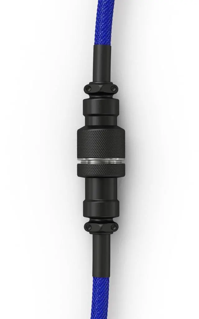 Alt view image 4 of 6 - GLORIOUS Coiled USB-C Keyboard Cable Thick, Artisan Braided, Detachable for Mechanical Keyboards (Cobalt Blue)