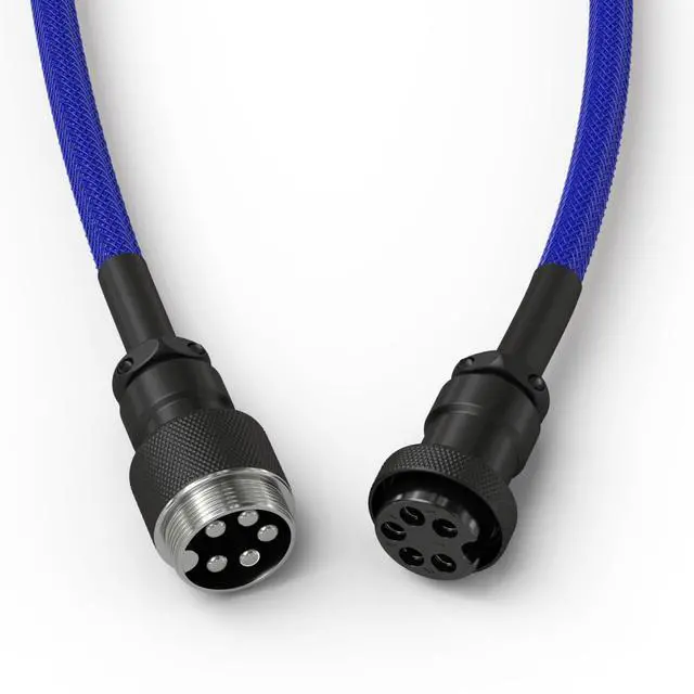 Alt view image 5 of 6 - GLORIOUS Coiled USB-C Keyboard Cable Thick, Artisan Braided, Detachable for Mechanical Keyboards (Cobalt Blue)