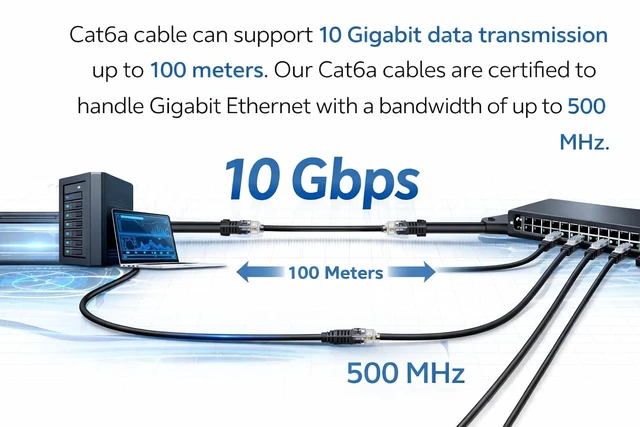 Alt view image 5 of 7 - BRENDAZ Cat6a Ethernet Cable, 10-Pack, 10Gbps Snagless UTP Patch Cable, 24 AWG, Black, 15 Feet, for Networking, Computers, Routers, and Switches (10-Feet)