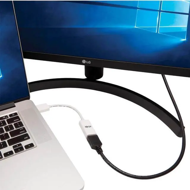 Alt view image 2 of 7 - DisplayPort to HDMI Active Adapter 4K M/F White DP to HDMI 6in