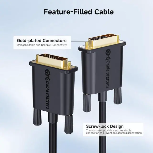 Alt view image 6 of 6 - Cable Matters Long DVI Cable with Ferrites - 50ft, DVI Dual Link Cable