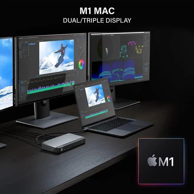 Alt view image 7 of 7 - ALOGIC Triple 4K Display Universal Docking Station DX3, 100W Laptop Charging, 3X 4K@60Hz DisplayPort, USB-C 10Gbps Fast Charging, 3X USB-A, Ethernet, SD 4.0, Audio for Mac & Windows Laptops