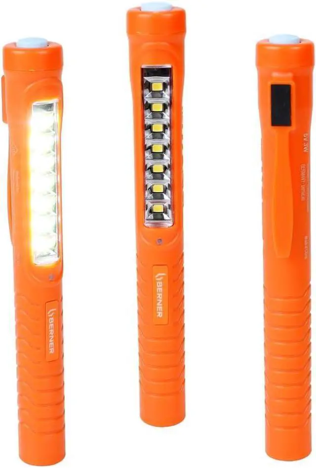Alt view image 6 of 6 - Berner Pen Light LED 7+1 Micro USB LED Lamp Workshop Lamp