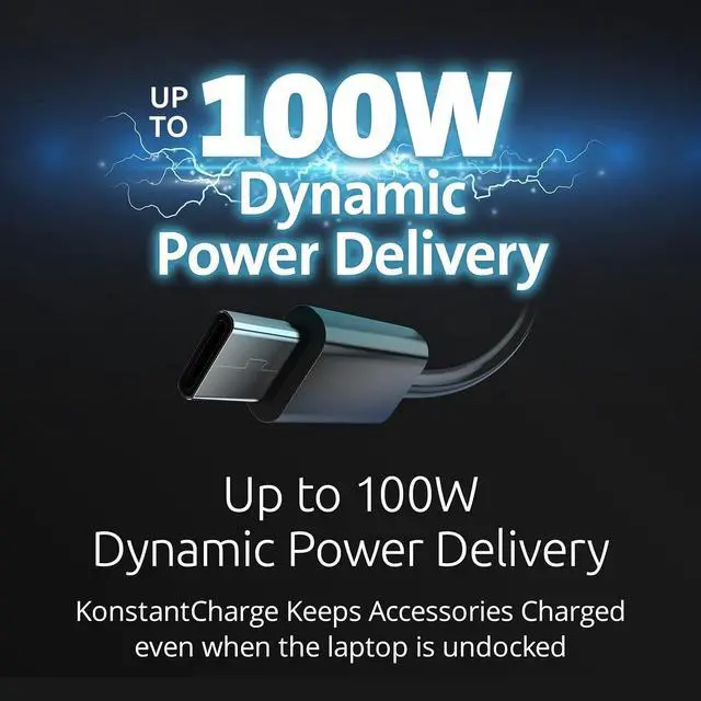 Alt view image 4 of 7 - Kensington SD3210U3 USB-C® 10Gbps Triple Video Driverless Dock 100W PD - DP/HDMI - Windows, Supporting Thunderbolt 5, Thunderbolt 4, USB4®, and USB-C® Alt Mode laptops with up to three 4K (K32802NA)