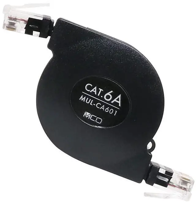 Main image of Miyoshi ZMUL-CA601/BK LAN Cable, Retractable Type, 3.2 ft (1.0 m), CAT6A Compliant, 10 Gbps, 10 Giga, Super Fast, Cord Reel, Wired, Stable, Telework, Nomadwork, Easy to Carry, Black
