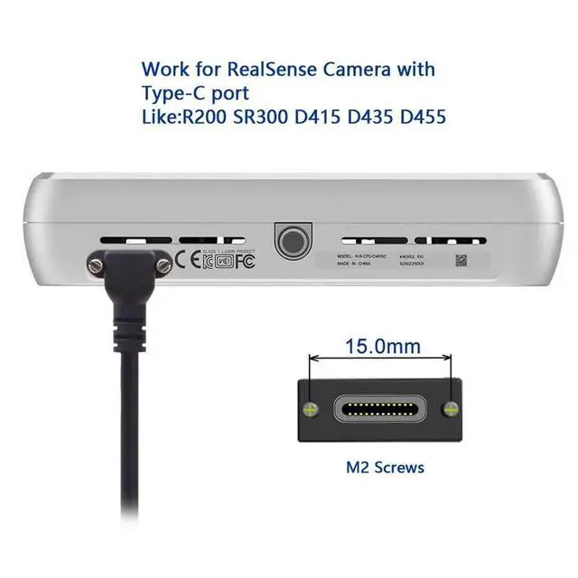 Alt view image 5 of 7 - CY YC 90 Degree Up Down Angled Type Screw Locking USB-C to USB 3.0 Data 5Gbps Cable Type-C for VR Camera Laptop(800CM with Chipset)