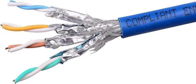 Alt view image 4 of 7 - Cable Matters 100-Foot Snagless Long Cat6A (SSTP, SFTP) Shielded Ethernet Cable in Blue & 50-Foot Cat6 Ultra Thin Ethernet Cable