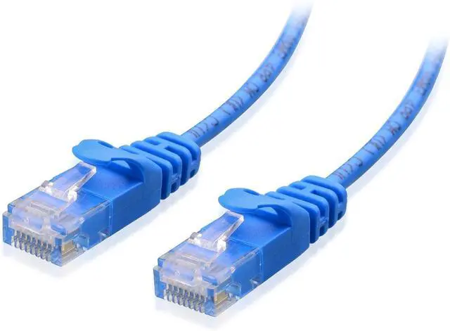 Alt view image 5 of 7 - Cable Matters 100-Foot Snagless Long Cat6A (SSTP, SFTP) Shielded Ethernet Cable in Blue & 50-Foot Cat6 Ultra Thin Ethernet Cable