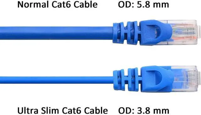 Alt view image 6 of 7 - Cable Matters 100-Foot Snagless Long Cat6A (SSTP, SFTP) Shielded Ethernet Cable in Blue & 50-Foot Cat6 Ultra Thin Ethernet Cable