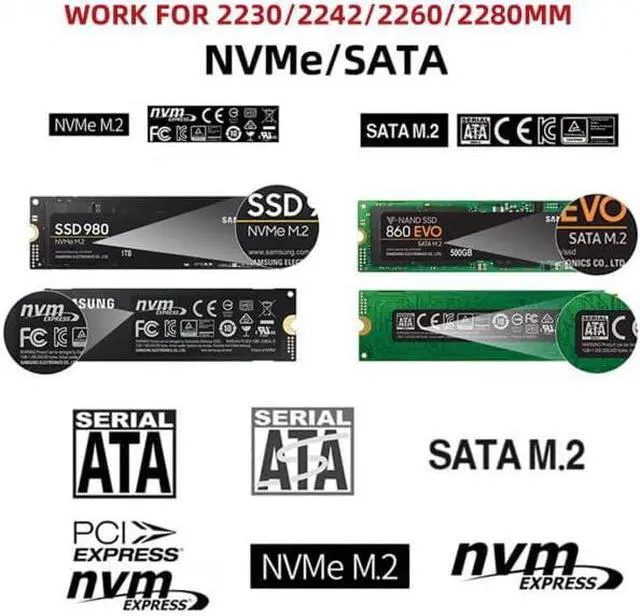 Alt view image 4 of 6 - xiwai Type-C USB3.0 to Combo NVME M-Key M.2 NGFF SATA SSD PCBA Case 2280/2242/2230mm Adapter RTL9210B Chipset