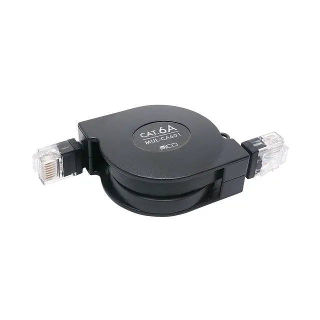Alt view image 2 of 6 - Miyoshi ZMUL-CA601/BK LAN Cable, Retractable Type, 3.2 ft (1.0 m), CAT6A Compliant, 10 Gbps, 10 Giga, Super Fast, Cord Reel, Wired, Stable, Telework, Nomadwork, Easy to Carry, Black