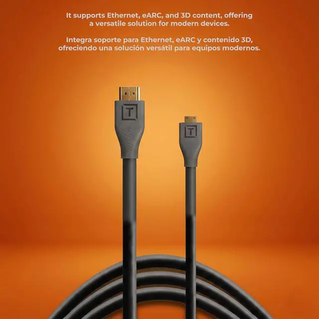 Alt view image 7 of 7 - Tether Tools TetherPro HDMI Micro to HDMI 2.0, 3' (1m), Black