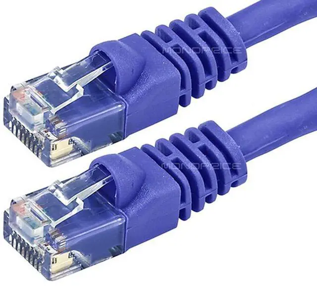 Alt view image 2 of 3 - Monoprice Cat6 Ethernet Patch Cable - 100 Feet - Purple | Network Internet Cord - RJ45, Stranded, 550Mhz, UTP, Pure Bare Copper Wire, 24AWG