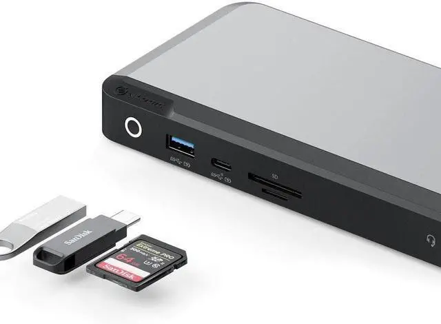 Alt view image 4 of 7 - ALOGIC MX3 4K Triple Display Docking Station, 11-in-1 USB-C Dock with 3X DisplayPort, 100W Laptop Charging, USB Hub, Ethernet, SD & microSD Card Reader, Audio Jack for Windows Laptops