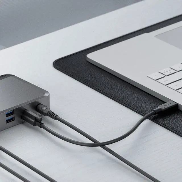 Alt view image 5 of 7 - ALOGIC MX3 4K Triple Display Docking Station, 11-in-1 USB-C Dock with 3X DisplayPort, 100W Laptop Charging, USB Hub, Ethernet, SD & microSD Card Reader, Audio Jack for Windows Laptops