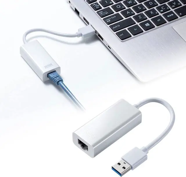 Alt view image 3 of 7 - Sanwa Supply USB-C VLAN1WN USB 3.2-LAN Adapter (White)